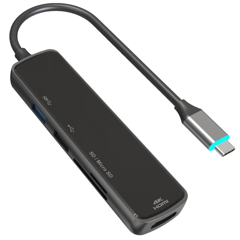 Adaptador USB-C 5 en 1 con acabado espejo - WG508A