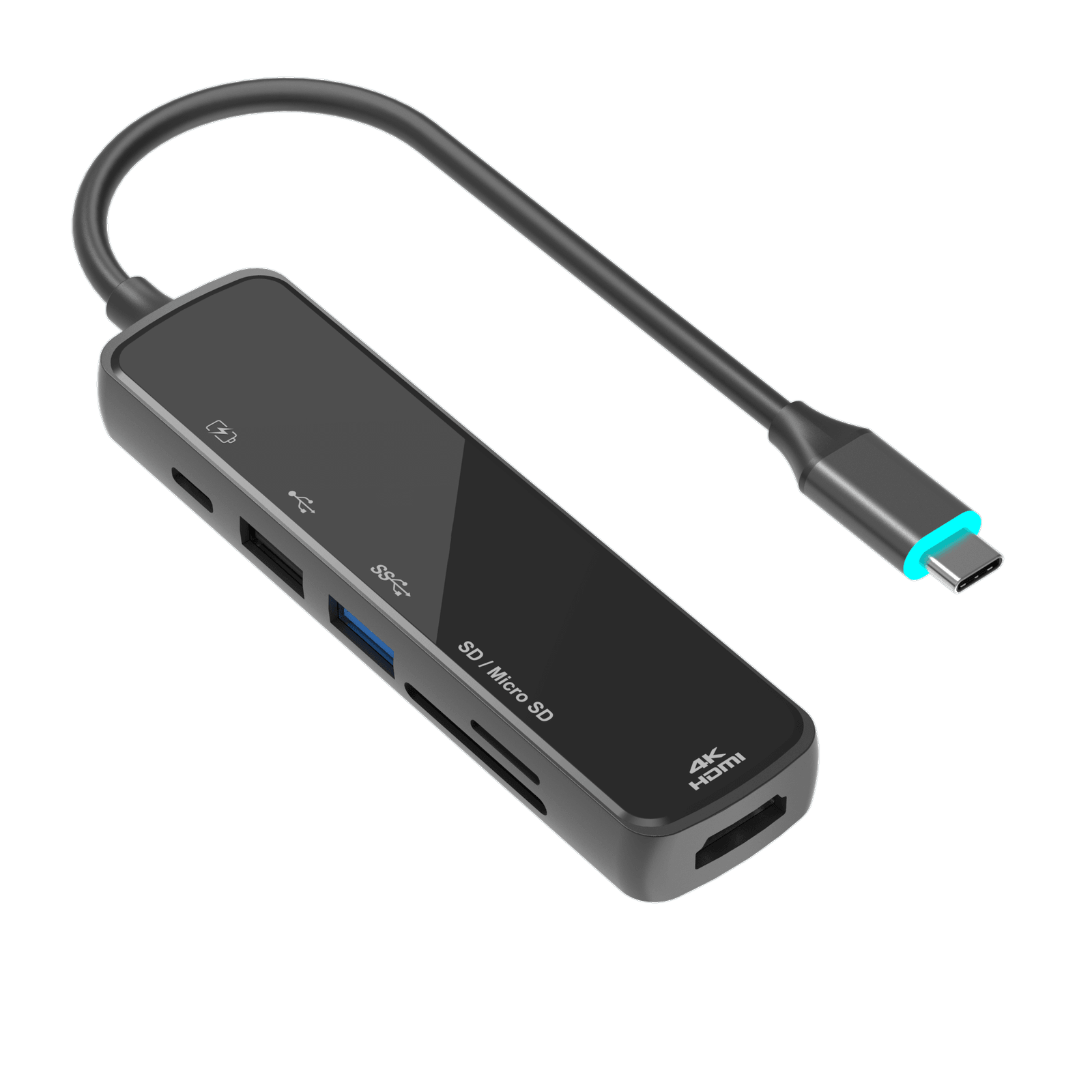 Adaptador USB-C 6 en 1 con acabado espejo - WG608A