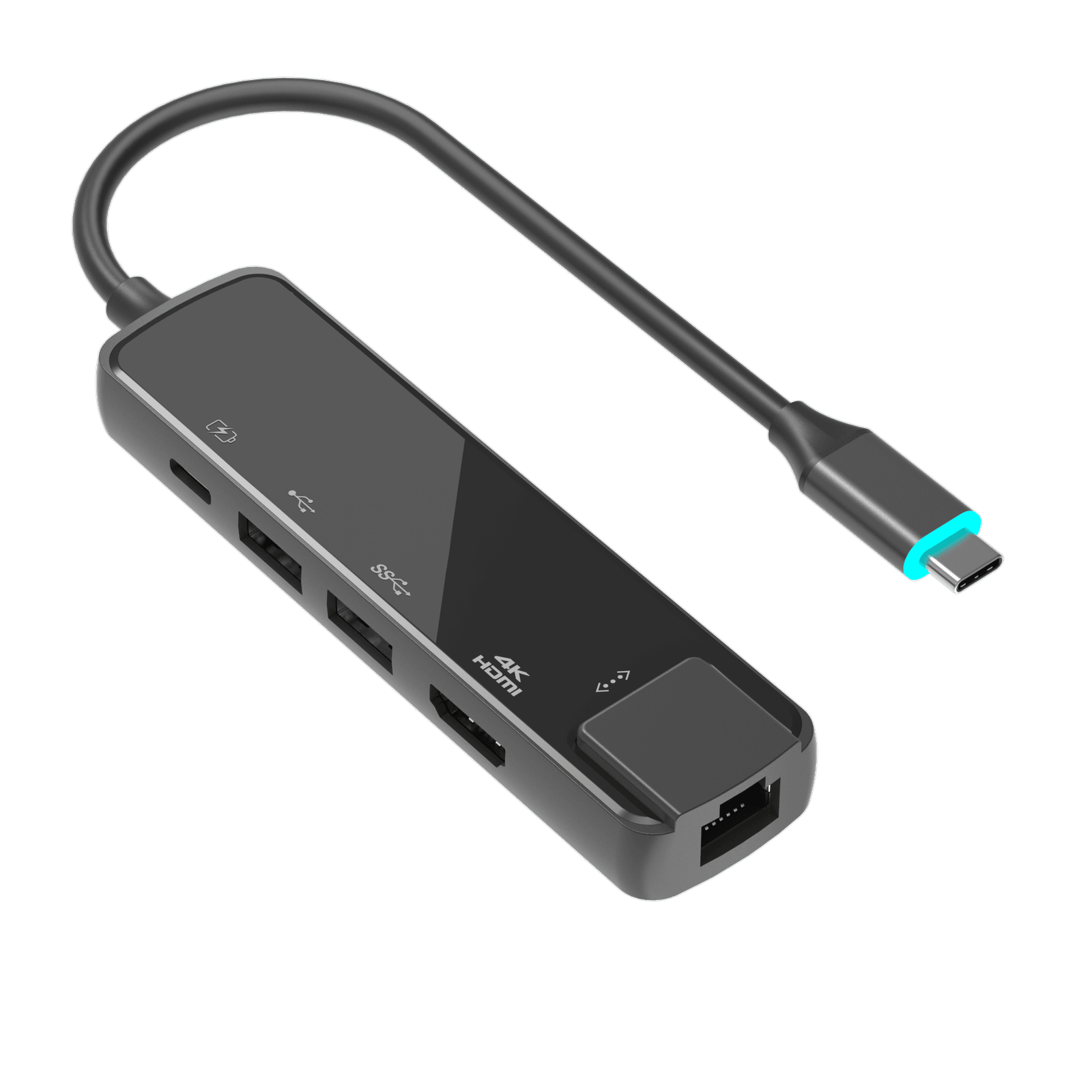 Adaptador USB-C 5 en 1 con acabado espejo - WG508B